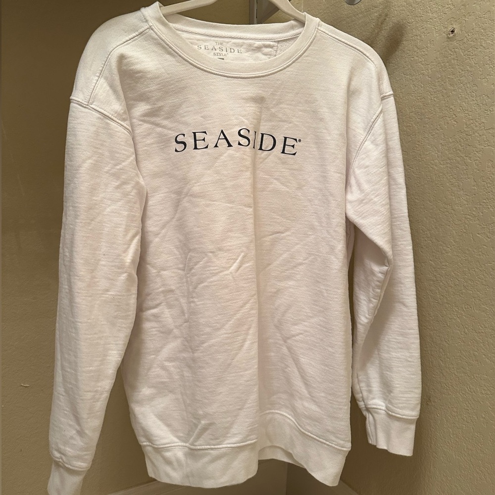 White Womens Size Medium Seaside Sweathsirt